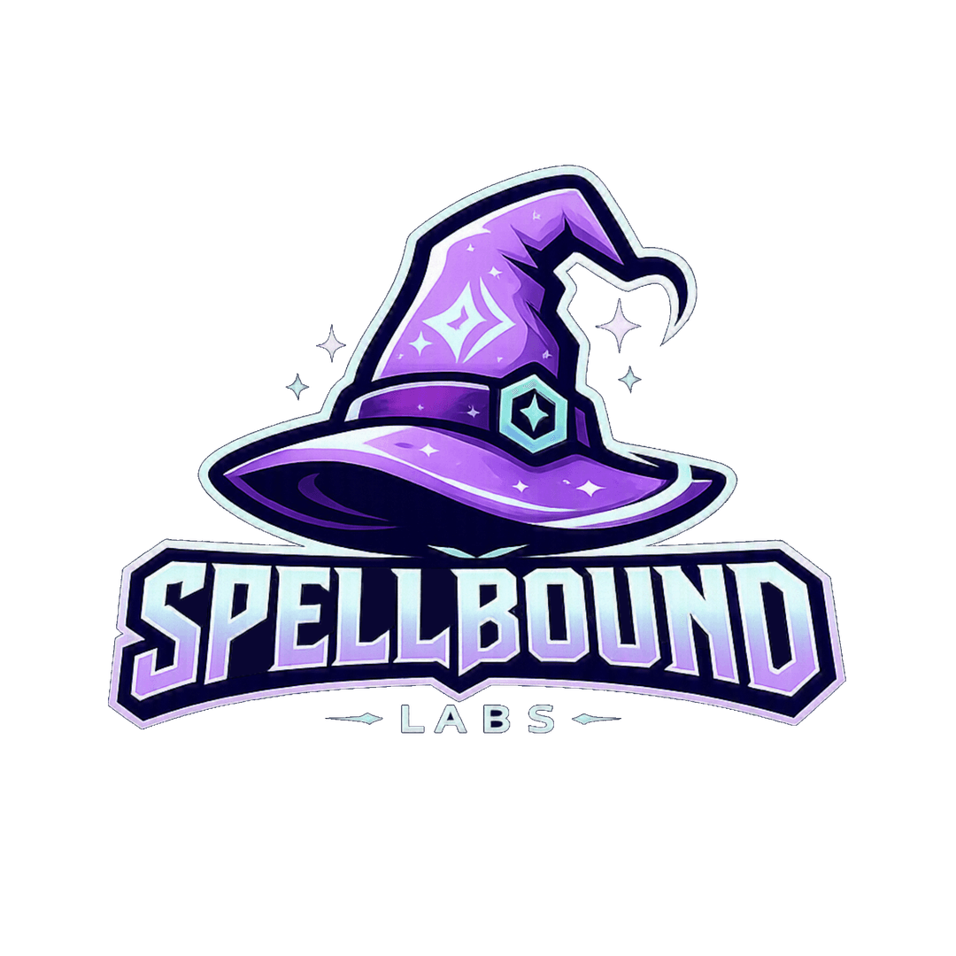 Spellbound Labs — a purple wizard hat above the studio wordmark